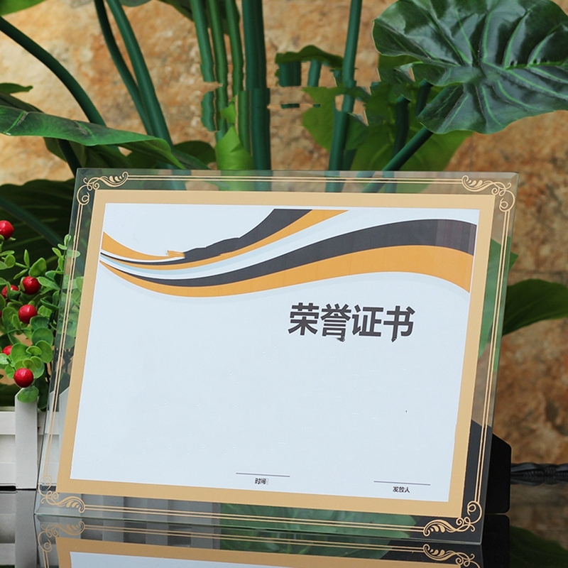 Glass Crystal Photo Frame A4A5A3 Creative Wedding Photography Business License Authorization Committee Certificate of Honor Picture Frame