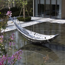  Design custom outdoor hotel real estate waterscape Metal stainless steel creative FRP urban landscape art sculpture