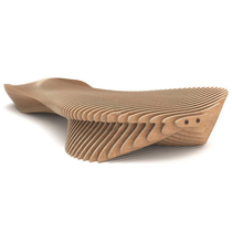  Shopping mall leisure chair personality creative slicing art chair Wooden rest stool special-shaped big fish bench customization