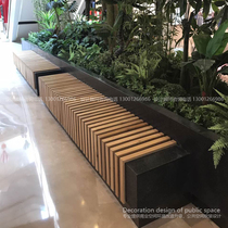  Art chair Creative leisure chair Modern simple curved shaped bench Wooden slice public leisure seat