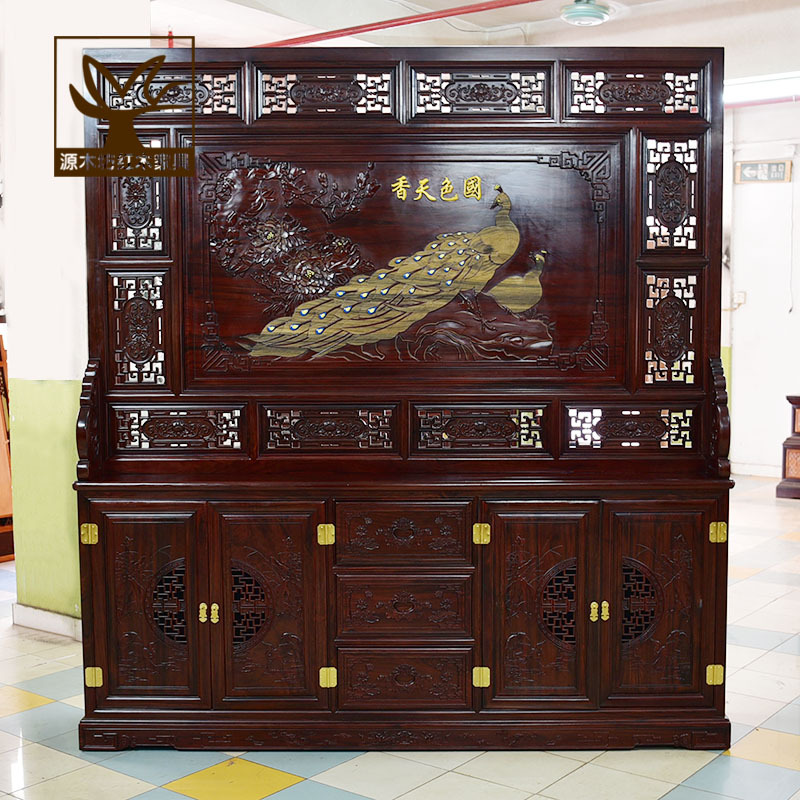 East African Black Rosewood Cabinet-Style Screen for Entryway, Solid Wood Floor-To-Ceiling Partition, Chinese-Style Double-Sided Carved Shoe Cabinet East African Black Rosewood Cabinet-Style Screen for Entryway, Solid Wood Floor-To-Ceiling Partition, Chinese-Style Double-Sided Carved Shoe Cabinet