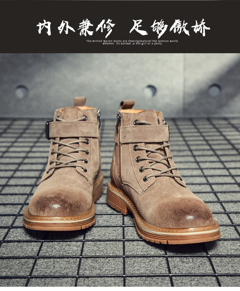 Giày bốt nam Martin mùa đông cộng với nhung bông ấm áp Giày tuyết trong giày thủy triều 2018 giày nam cao mới giầy da nam công sở