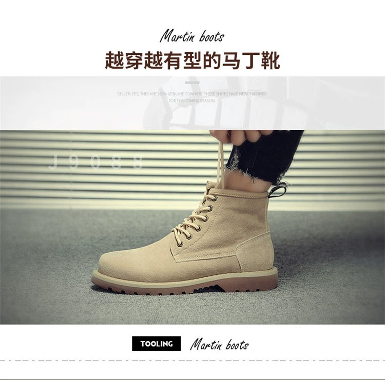 Winter Martin ủng nam giúp người Anh giày tuyết dụng cụ quân sự Giày cao cổ nam giúp đỡ cao cộng với giày nhung thủy triều