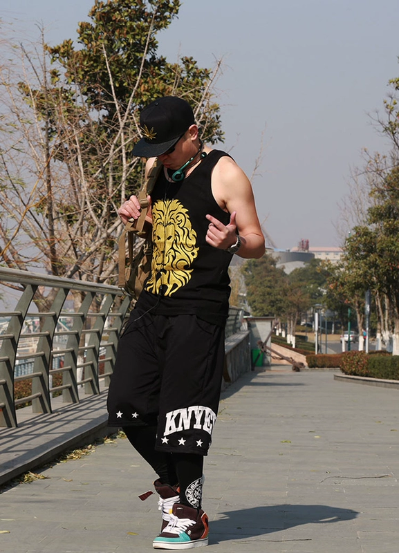 Béo quá khổ phiên bản châu Âu của mùa hè nam thêm mã lớn cộng với phân bón để tăng vest thể thao vest bông thể thao bộ vest nam cho người trung tuổi