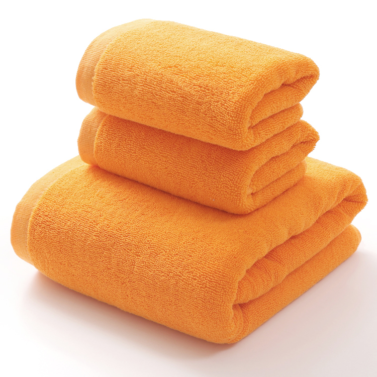 Foot Bath Club, Beauty Salon, Bed-Making, Hotel-Specific Solid Color Orange Bath Towel, Pure Cotton, Thickened, Fire Therapy Large Towel, Pure Cotton