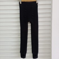 Leggings for middle-aged and older children new style winter velvet thickened tight-fitting stretch warm pants with foot-stepping pants inside