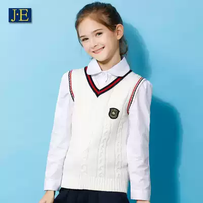 Girl vest knit sweater 2020 new autumn winter wear little girl foreign style children plus velvet padded sweater