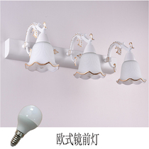 European style mirror headlight powder room bathroom bathroom waterproof anti-fog mirror cabinet American LED punch-free mirror headlight