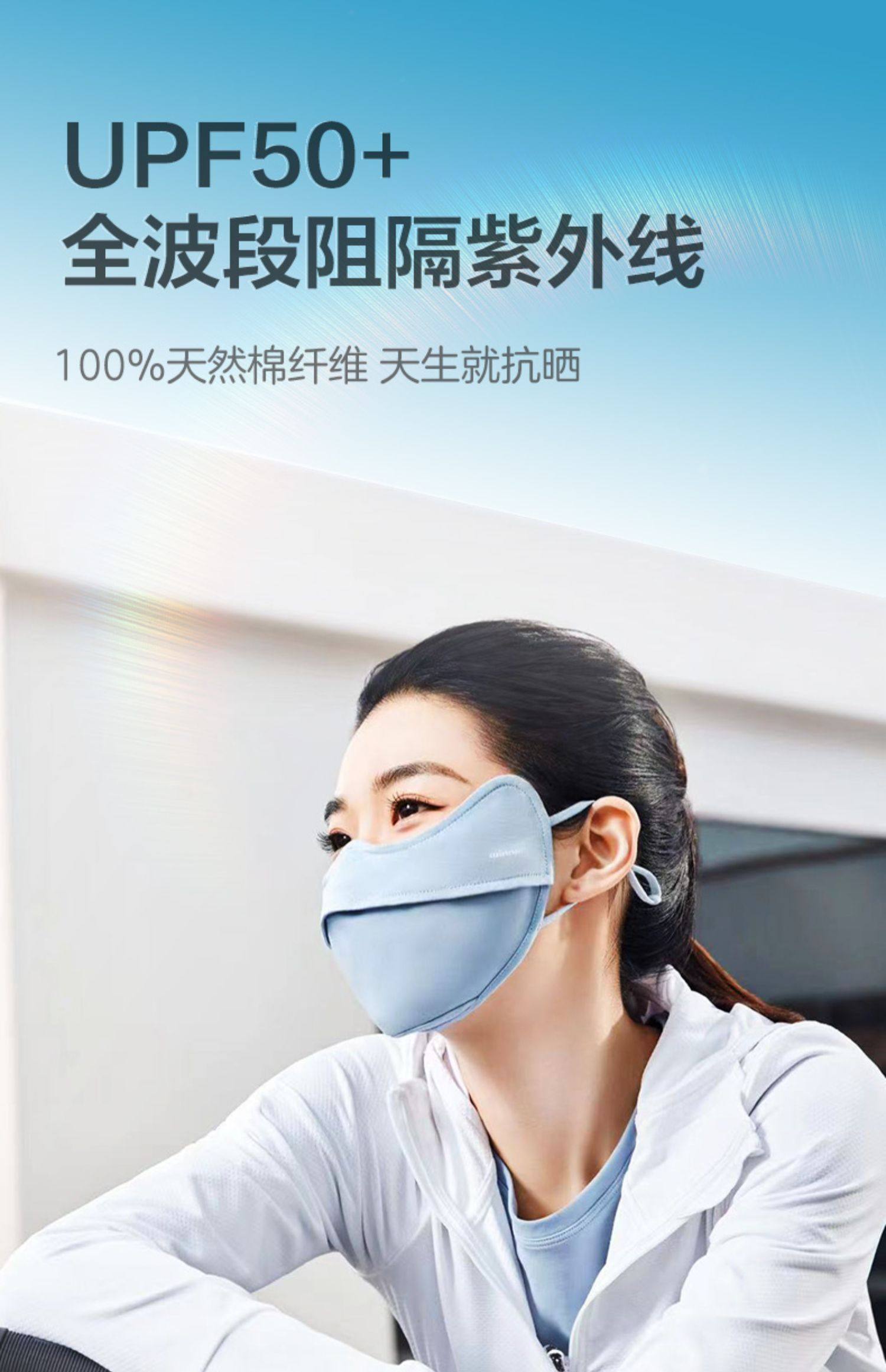 Winner 稳健医疗 可水洗 UPF50+ 防晒口罩*2件 双重优惠折后¥58.5包邮