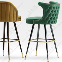 American solid wood retro bar chair Nordic simple front desk reception bar stool modern cafe home bar chair