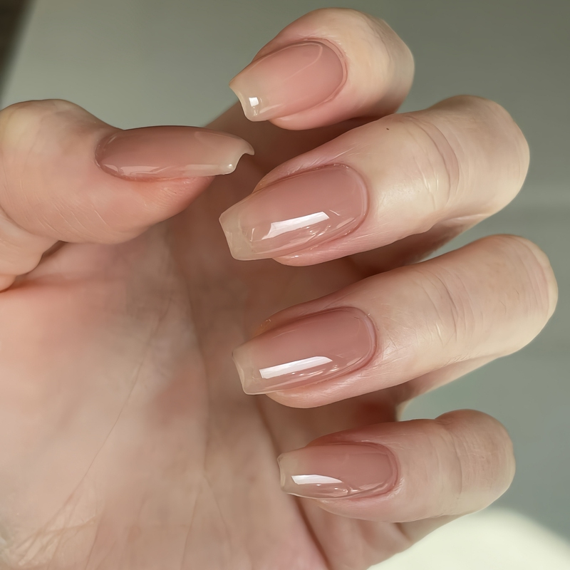 2026 New Style Handmade Wearable Nails, High-End Style Similar to Hua Fei'S, Nude Color Nail Patches, Fake Nail Stickers