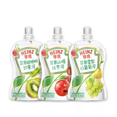 Heinz Super Gold baby moisturizing orchard food puree set 78g*3 bags of small white bag baby ready-to-eat fruit puree