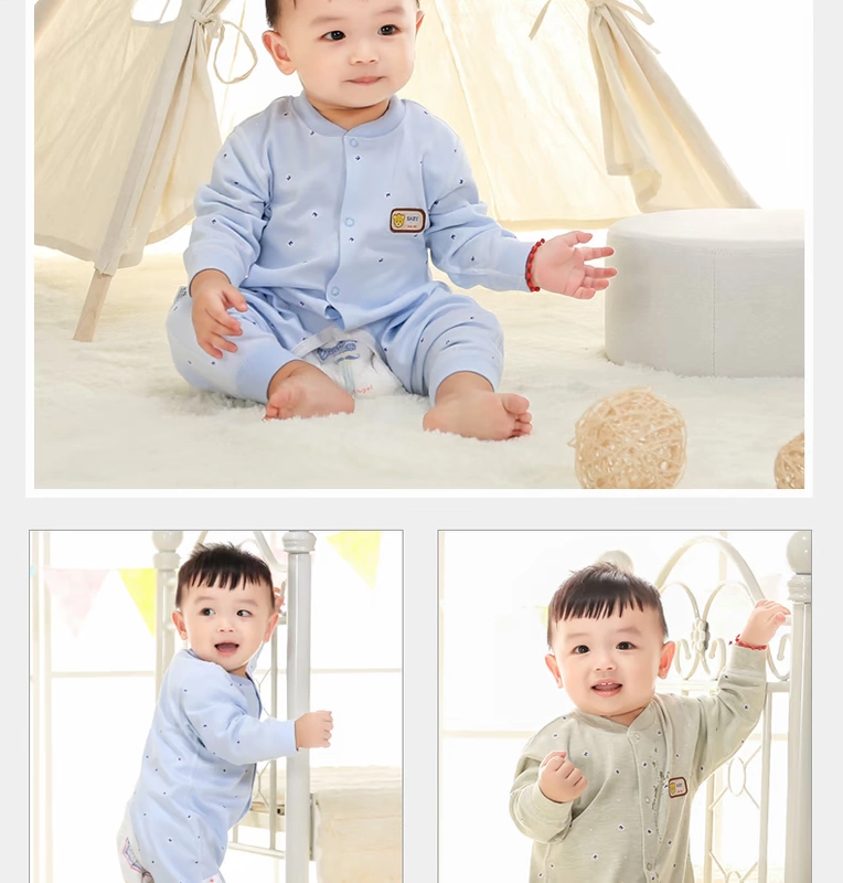 Quần áo trẻ em cotton không romper 3-6-9-12 tháng Nam và nữ Babyies 1-2 quần áo mùa xuân và mùa thu quần áo sành điệu cho be gái