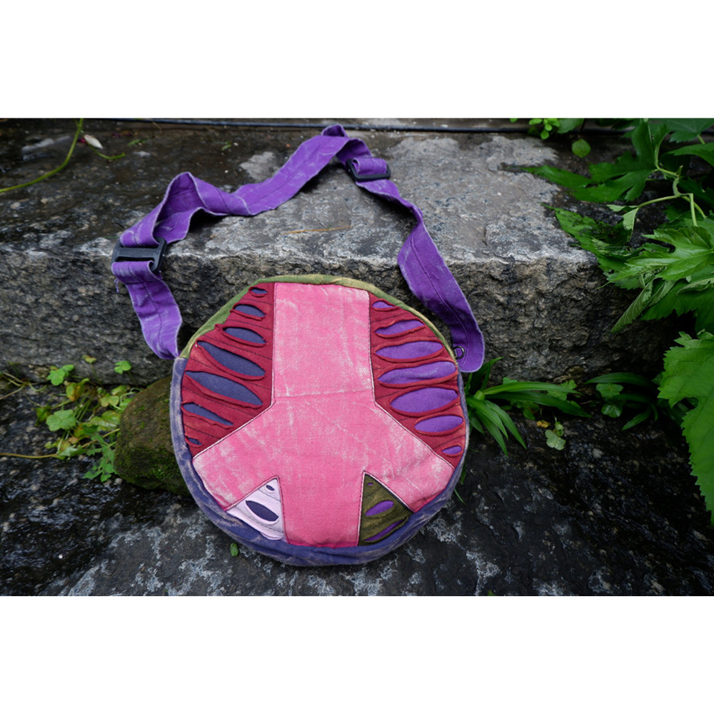 Odor groceries Nepali retro personality washed cloth small round bag hippie anti-war shoulder bag cross-body bag