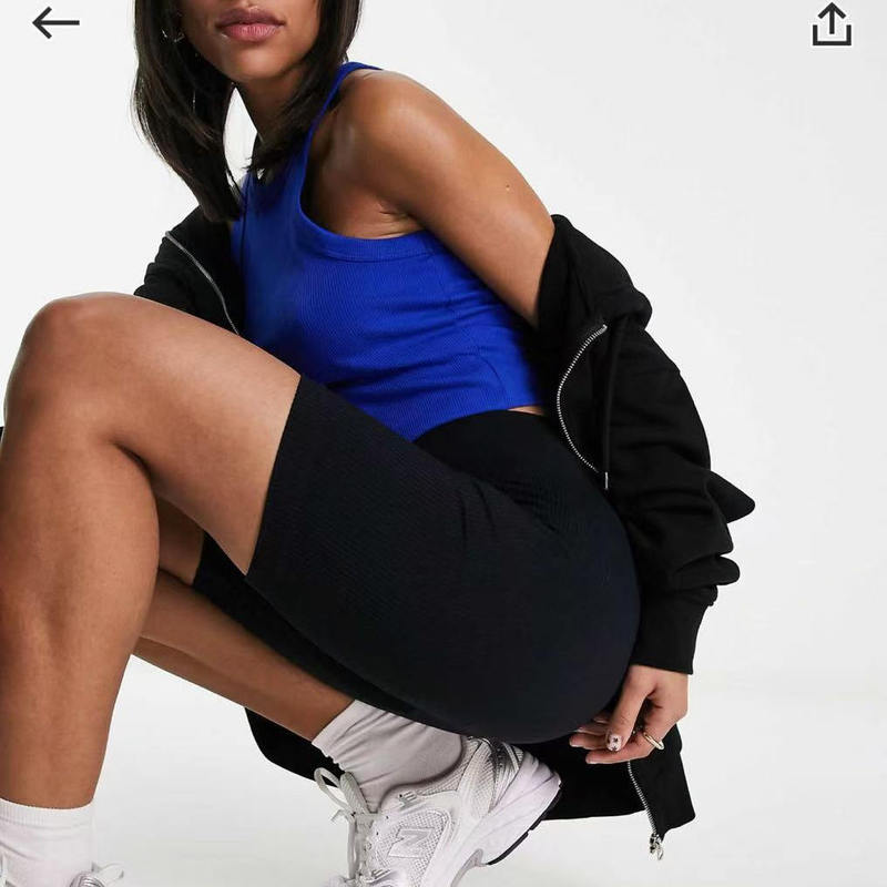 Kaka66 Uk Asos Seamless Vertical Ribbed High-Waisted Sports Shorts for Fitness, Yoga, and Weightlifting
