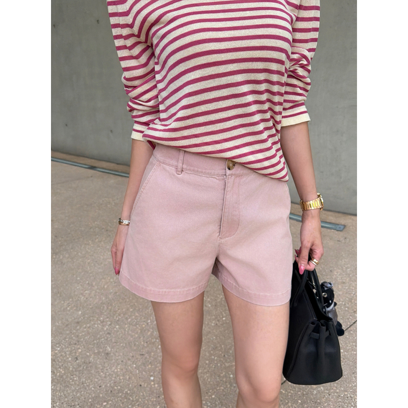 Junjun【Dopamine Shorts】High-End Cotton Breathable Elegant High-Waisted Slimming Embroidered Casual Shorts Junjun【Dopamine Shorts】High-End Cotton Breathable Elegant High-Waisted Slimming Embroidered Casual Shorts