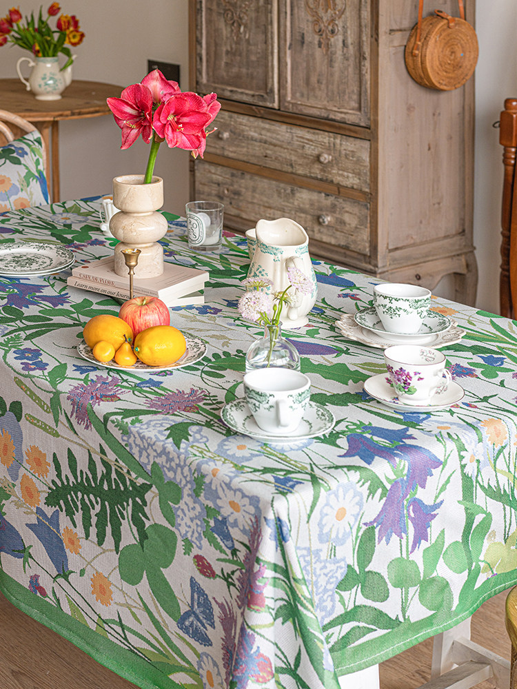 Garden Story Cotton Floral Tablecloth