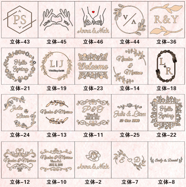 Пригласительная открытка 木签到框创意婚礼个性创意闪光签到墙结婚生日爱心木片签到板道具