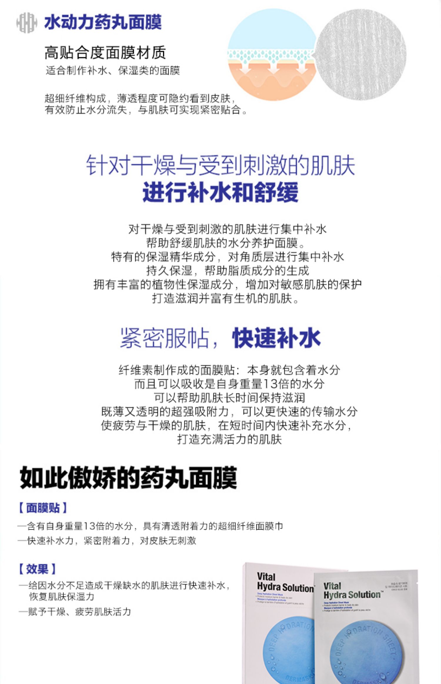 Mặt nạ dưỡng ẩm sâu Tijia Ting Blue Capsule Pills Moisturising Moisture Power Korea Dr.Jart + 5 Pieces - Mặt nạ mặt nạ ngủ laneige 70ml