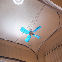 Covered mosquito net fan pole in Mongolia
