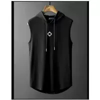 Черный жилет с капюшоном