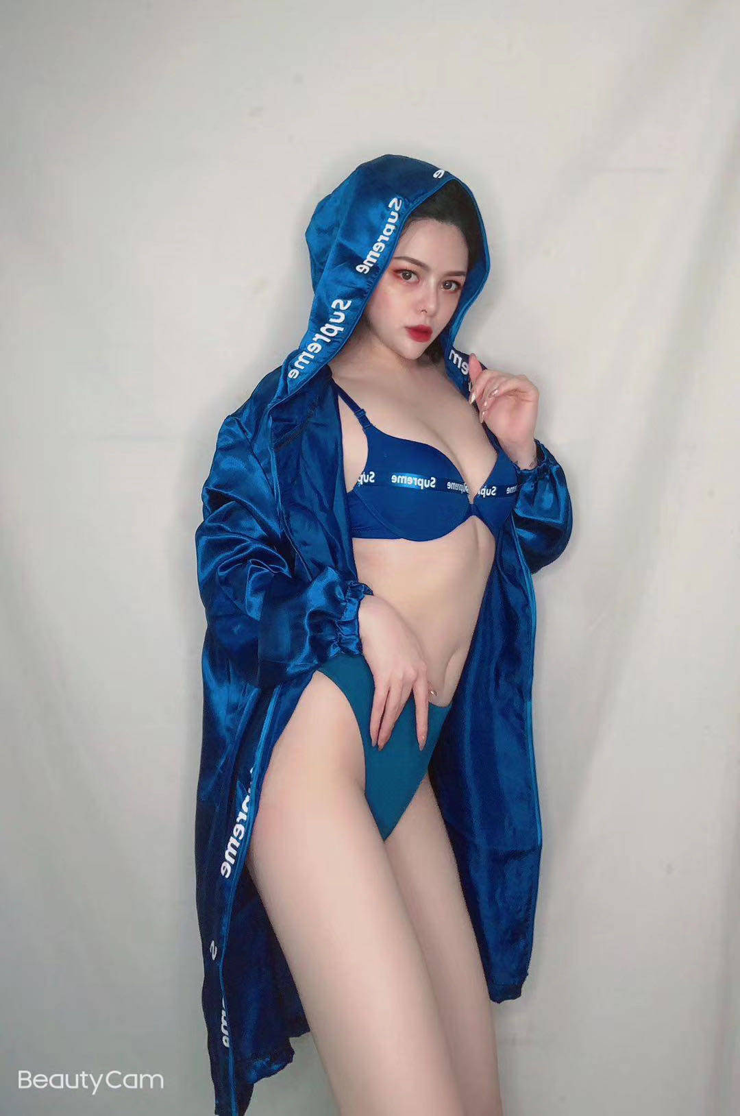 dsdjgogo singer show party jacket waist bag suit blue dance team combination bar night performance costume