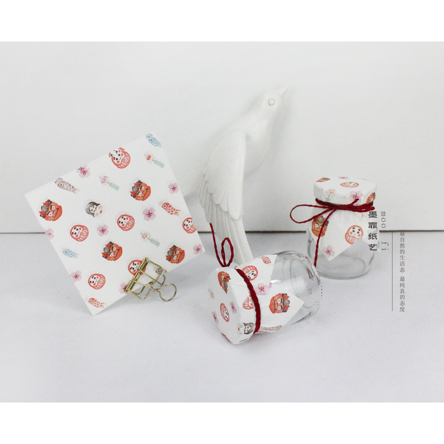 Ink Fei paper art Japanese pudding bottle honey jam flower tea chili sauce beef sauce table sealing paper wrapping paper