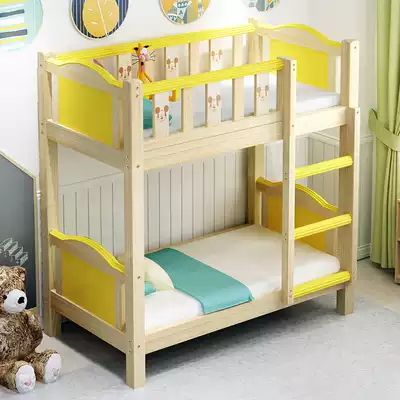 Solid wood kindergarten upper and lower beds Student dormitory Double bunk beds Children nap high and low mother and child beds Custody class beds