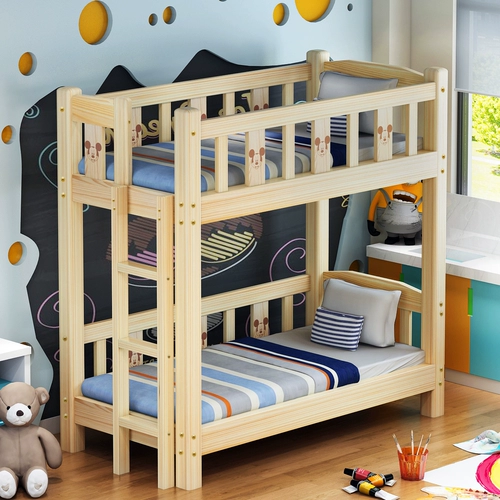 Двухэтажная кровать из натурального дерева для детского сада для сна для школьников
