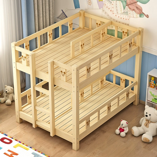 Двухэтажная кровать для детского сада из натурального дерева для школьников