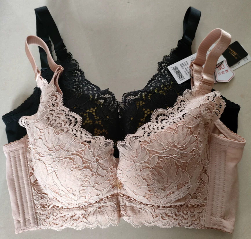 纤妍 The new 0712 mid -cup adjustment underwear exquisite lace silk, the inside of the high -sided soft steel ring
