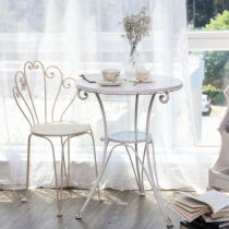 Iron art small table French style garden balcony bedroom home small round table European style small tea table edge a few outdoor decorations