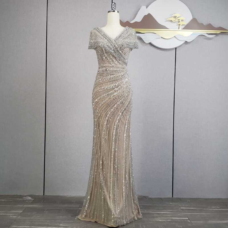 High-End Luxury, Heavy Craftsmanship, Slim-Fitting Fishtail Evening Dress, Socialite Dinner Party, Annual Meeting, Performance, Export, Middle East, Dubai