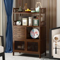 Shelf New Chinese Tea Water Cabinet Multilayer Rack Cabinet Tea Water Side Cabinet Tea Table Containing Rack Tea Cabinet Solid Wood