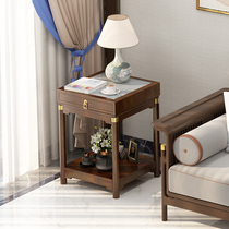 New Chinese style slate side table living room sofa side cabinet bedroom bedside cabinet small table light luxury mini corner table small tea table