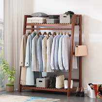 Hanger bedroom solid wood floor hanger household simple hanger room hanging clothes rack wooden coat rack