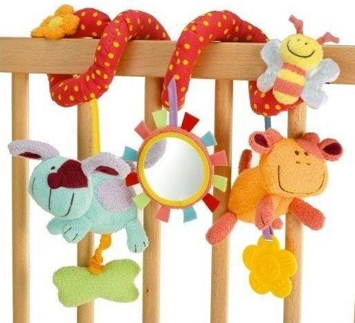 Baby Wind Chimes Rattle Cart Pendant Baby Toy Newborn Comfort Bed Around Plush Boys and Girls Bedbell Animals