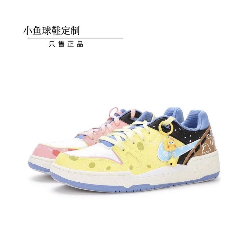 Custom Sneakers Nike Full Force Spongebob Duckbill Cartoon Cute Low-Top Unisex Skate Shoes