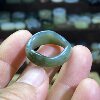 Hetian jade sapphire card 18-shaped ring retro style ring circle cultural play beads running circle clavicle chain jade ring pendant