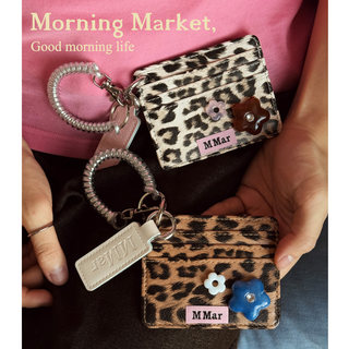 Morning Market 「豹纹小花」PU真皮时髦卡套旅行卡包 饭卡公交卡