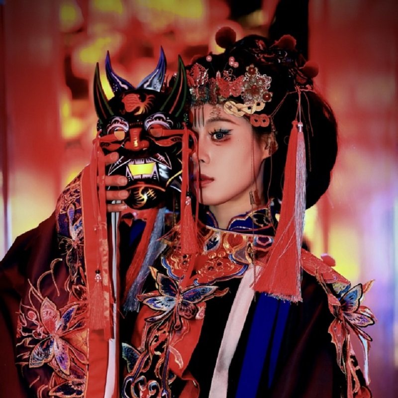 2024爆款中国风傩戏面具｜非遗手工涂鸦面罩，戴出千年神秘仪式感