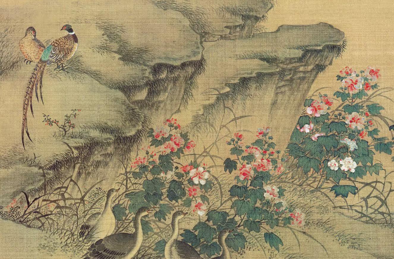 清沈铨百鸟朝凤绢本未装裱-淘宝网