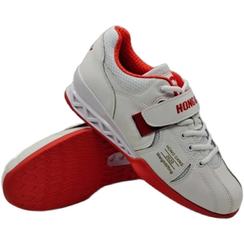 New Deep Squat Shoes Men And Women Weightlifting Shoes Hard Pull Shoes Fitness Room Professional Training Flat Bottom Match Shoes