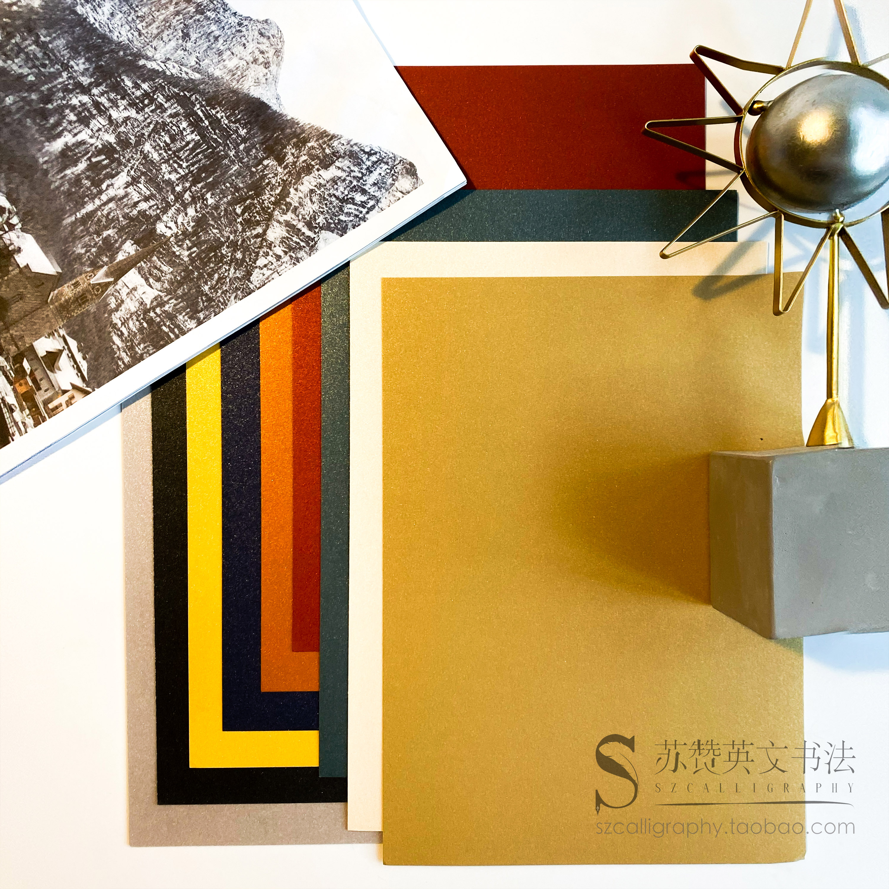 Suzan English calligraphy in paper cardboard paper rolling paper paper artisanal card paper artistic card paper