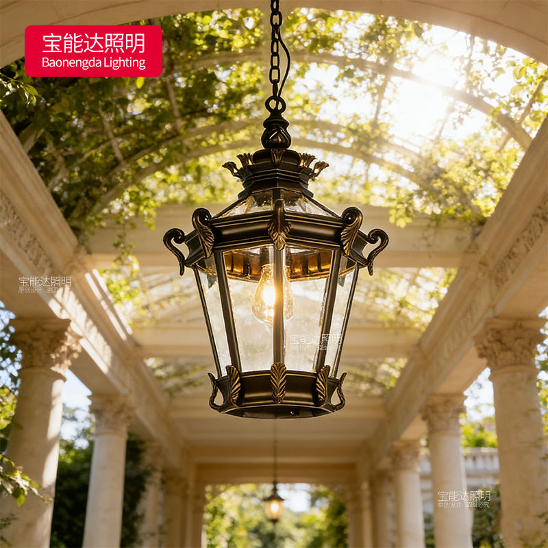 European-Style Outdoor Chandelier Waterproof Villa Antique Courtyard Chandelier Rainproof Balcony Aisle Corridor Pavilion Outdoor Chandelier