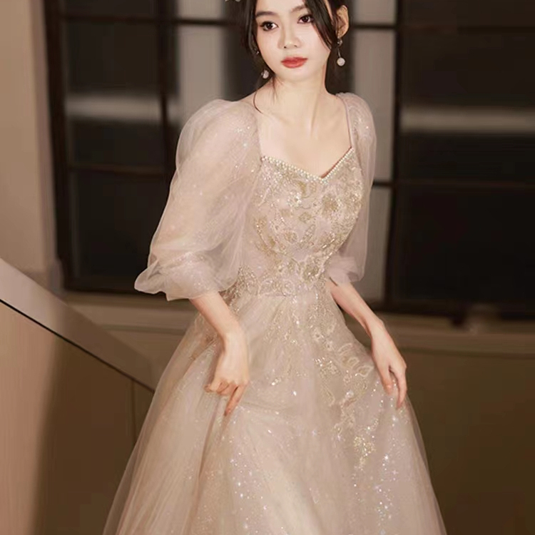 Plus Size Bridesmaid Dress 2026 New Style for Chubby Women, Extra Large, Slimming, Elegant Evening Gown for Banquets, Suitable for Art Exam Hosts