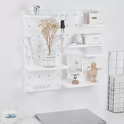 Cave plate shelf non-perforated wall hanging board student dormitory desk cosmetics storage layer rack wall mounting rack