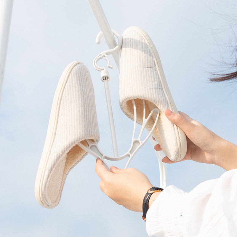 Sun-style Balcony Airing Rack Shelve Racks Multifunctional Windproof Drain Double Hooks Shoes Drying Rack Sunning Shoes