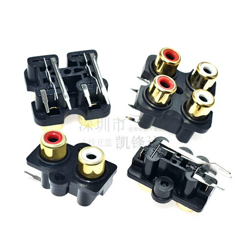 ВСЕ -Коппер RCA Lotus Cocket Red и White отверстия 2 отверстия, 4 -отверстие звуковое сиденье AV Sead Sign Scocket Speck