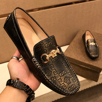 European station mens shoes 2021 New Medusa Bean shoes mens beauty head Joker lazy shoes leather driving shoes men